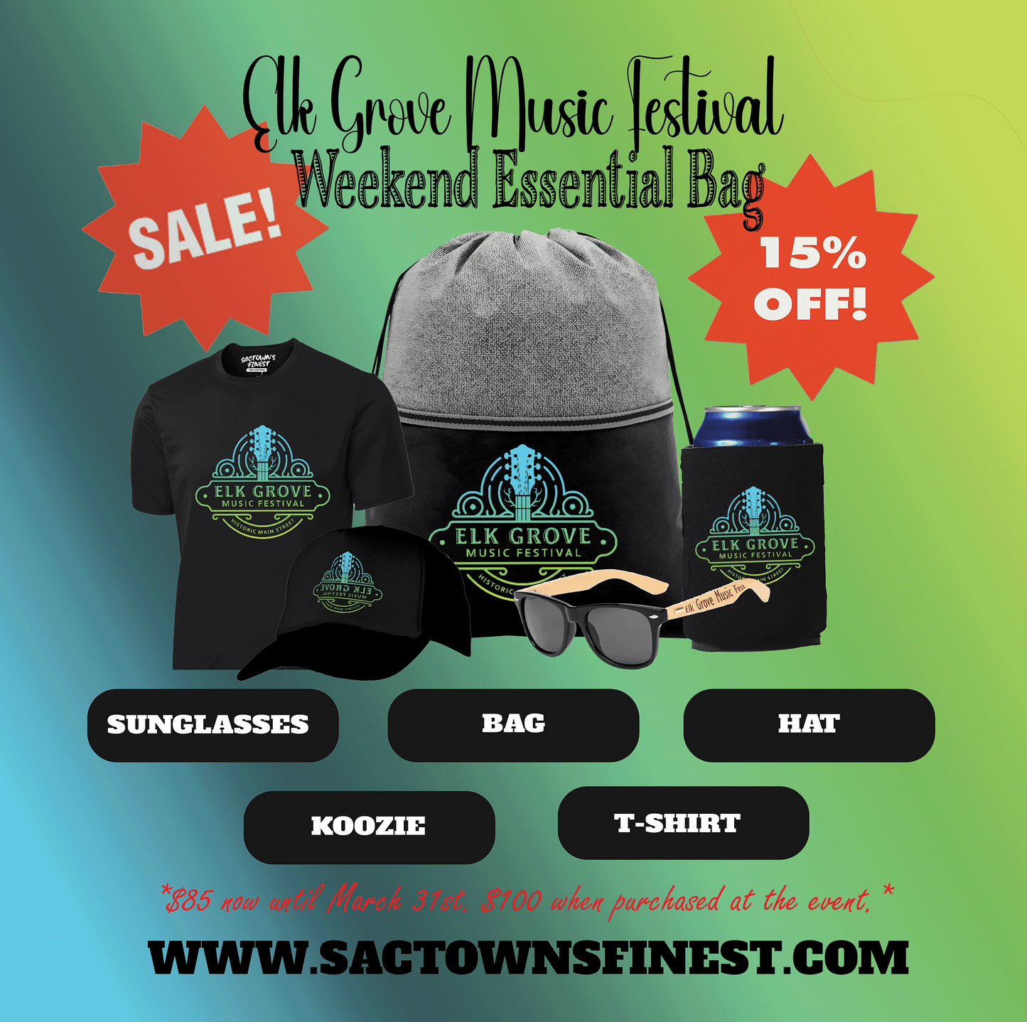 Elk Grove Music Festival Weekend Essential Bag