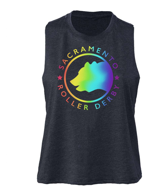 Rainbow Logo Racerback Crop Tank