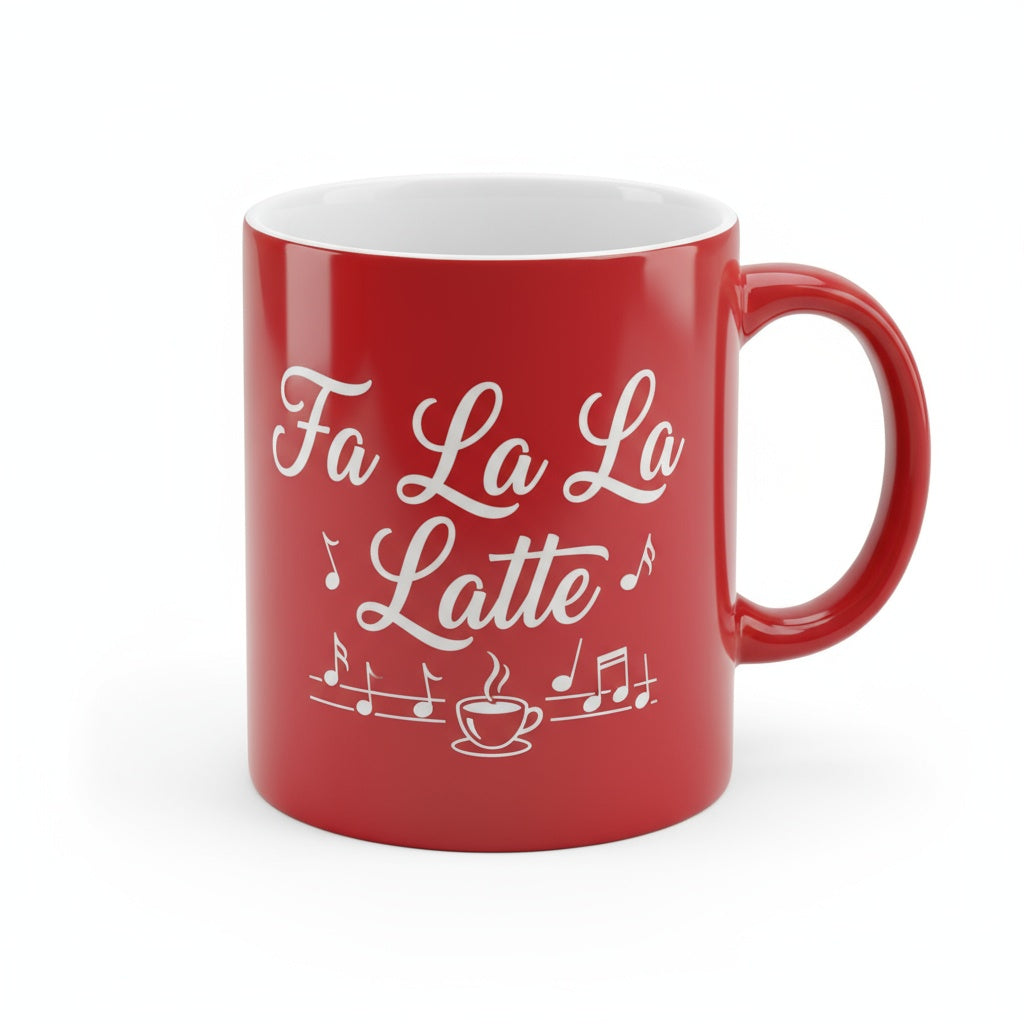 Fa La La Latte - Laser Etched Christmas Coffee Mug | Holiday Gift for Coffee Lovers