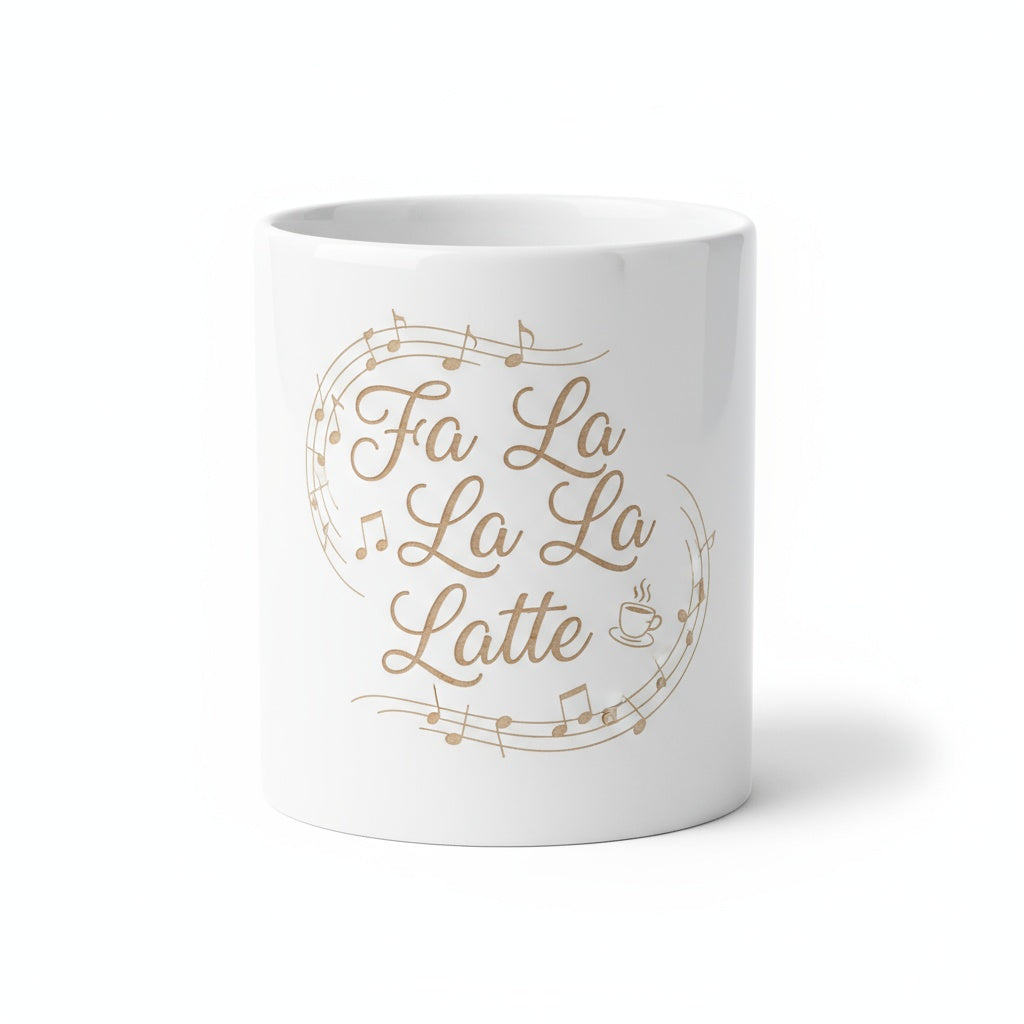Fa La La Latte - Laser Etched Christmas Coffee Mug | Holiday Gift for Coffee Lovers