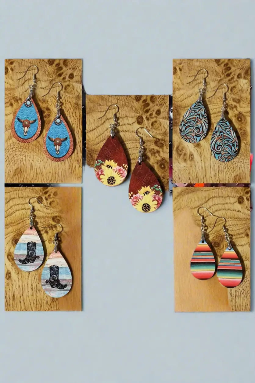 Teardrop Earrings Sactown's Finest Vinyl & Print