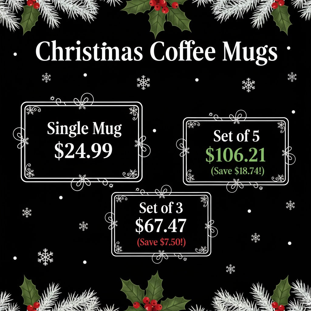 Sip Happens - Laser Etched Christmas Coffee Mug | Funny Holiday Gift