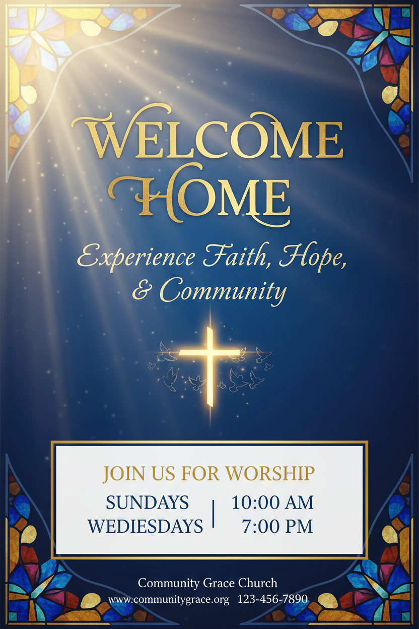 4x6 Portrait Church Banners Advertising