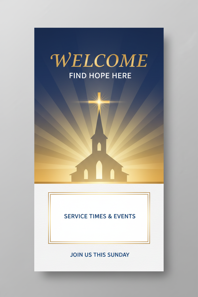 6x10 Portrait Church Banners Advertising