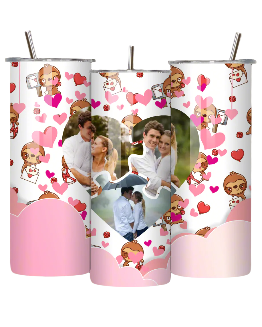 Heart Puzzle Skinny Tumbler