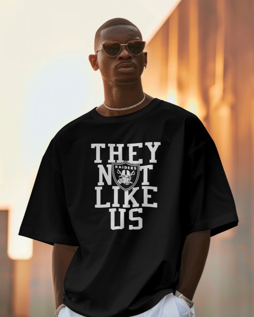 They Not like Us Raiders Short Sleeve Tee Sactown's Finest Vinyl & Print