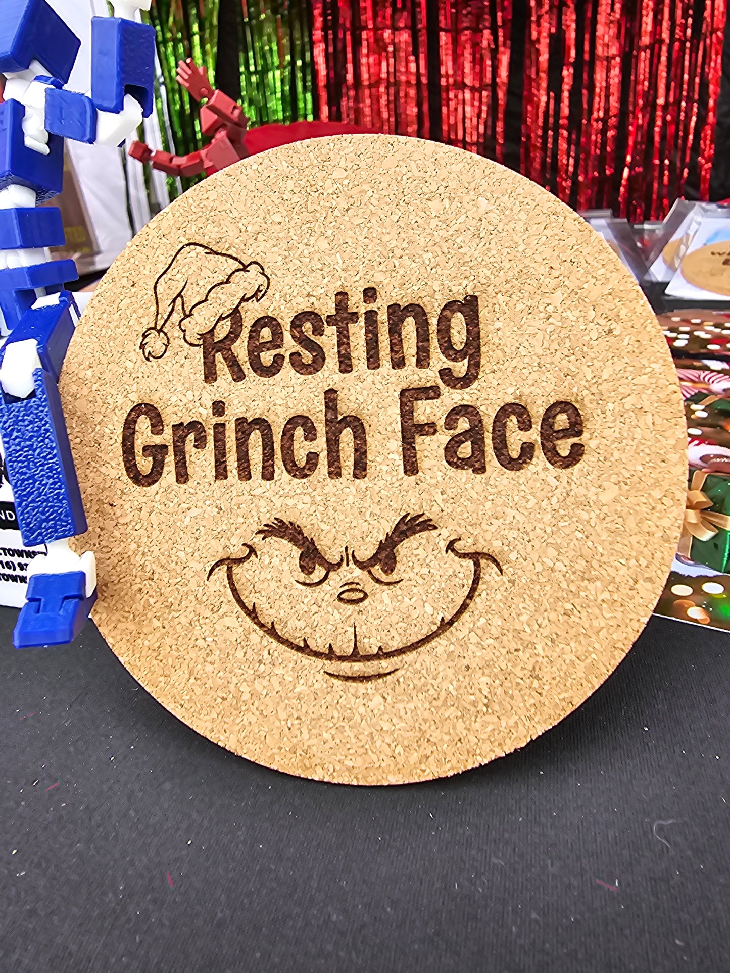 Resting Grinch Face Coaster | Funny Coaster