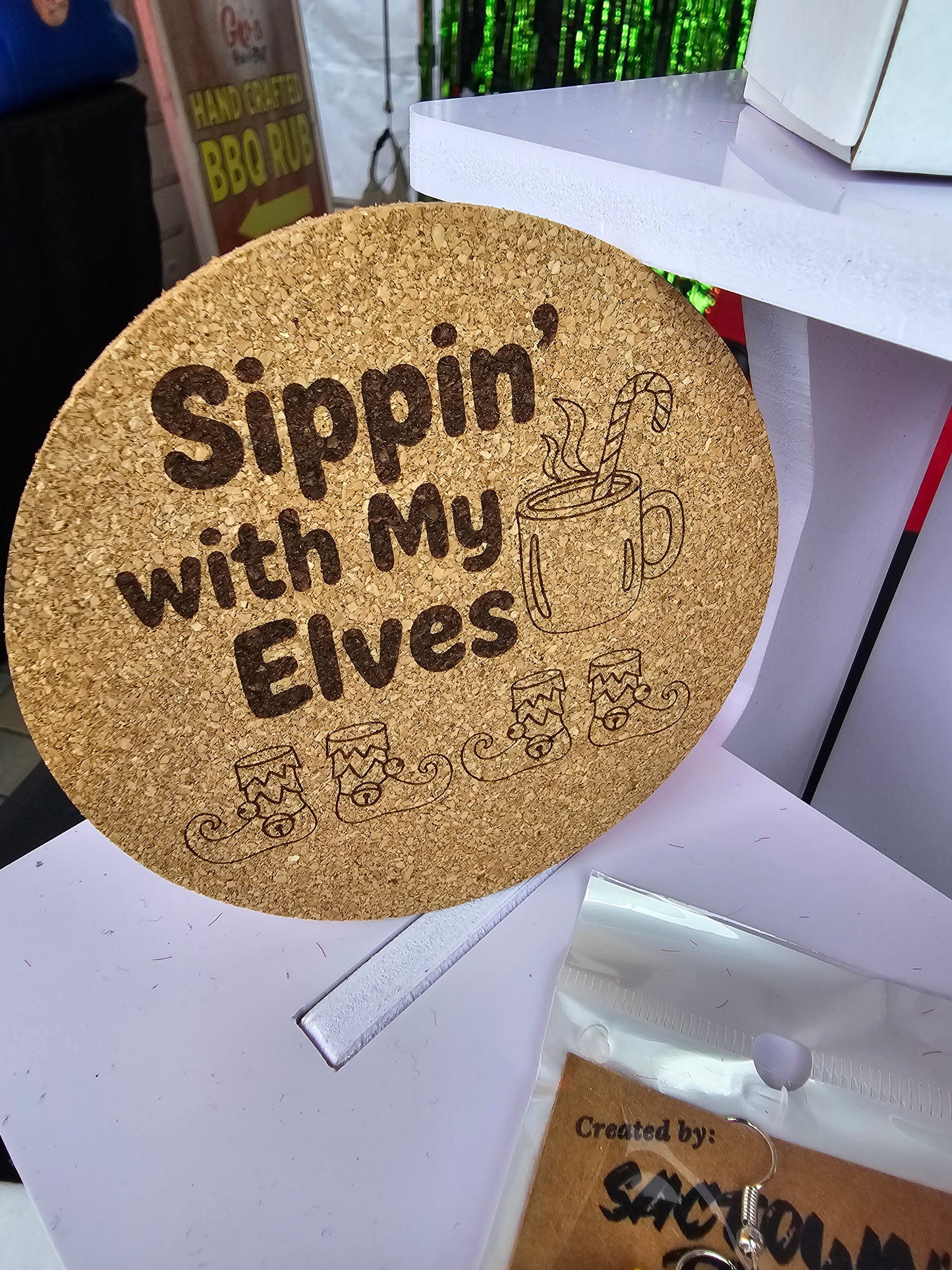 Sipping with my Elves Coaster | Funny Coaster
